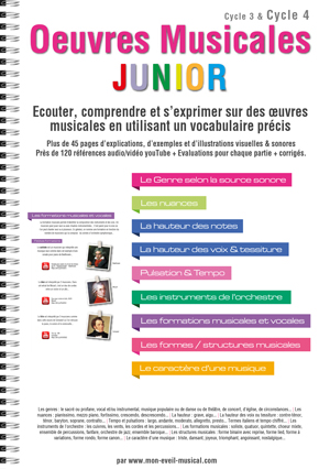 Livre d'éveil musical Oeuvres Musicales Junior pour découvrir les grands compositions musicales aux enfants