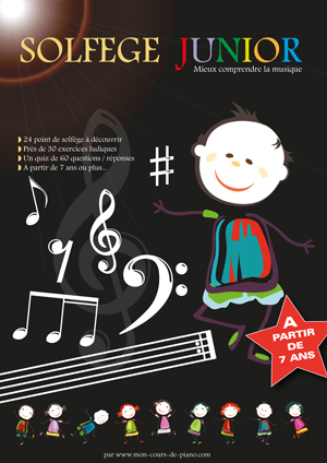 Livre d'éveil musical Solfège Junior pour apprendre la théorie musicale ou le solfège aux enfants